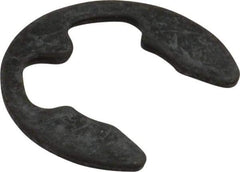Rotor Clip - 12mm Groove Diam, 13 to 18mm Shaft Diam, Phosphate & Oil Steel, E Style External Retaining Rings - 1.35mm Groove Width, 1.3mm Ring Thickness, Grade 1060-1090 - Industrial Tool & Supply