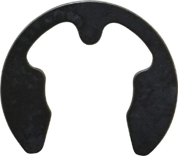 Rotor Clip - 8mm Groove Diam, 9 to 12mm Shaft Diam, Phosphate & Oil Steel, E Style External Retaining Rings - 1.05mm Groove Width, 1mm Ring Thickness, Grade 1060-1090 - Industrial Tool & Supply