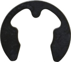 Rotor Clip - 8mm Groove Diam, 9 to 12mm Shaft Diam, Phosphate & Oil Steel, E Style External Retaining Rings - 1.05mm Groove Width, 1mm Ring Thickness, Grade 1060-1090 - Industrial Tool & Supply