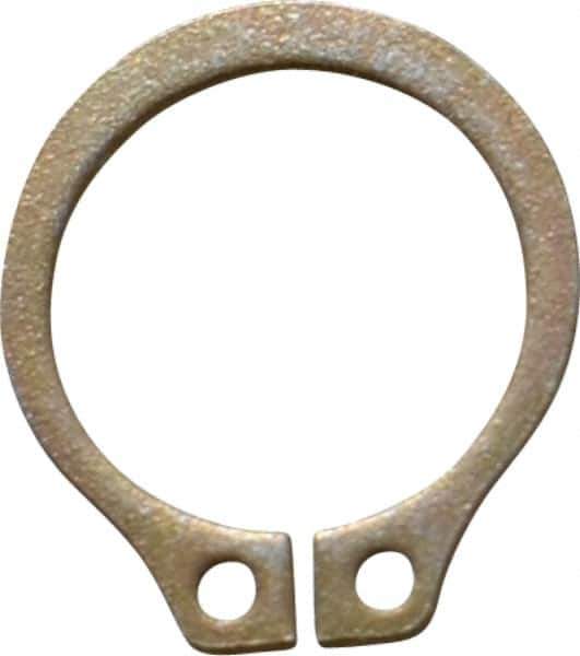 Rotor Clip - 0.382" Groove Diam, 13/32" Shaft Diam, Zinc Yellow Dichromate Steel, Snap External Retaining Rings - 0.029" Groove Width, 0.012" Groove Depth, 0.025" Ring Thickness, Grade 1060-1090 - Industrial Tool & Supply