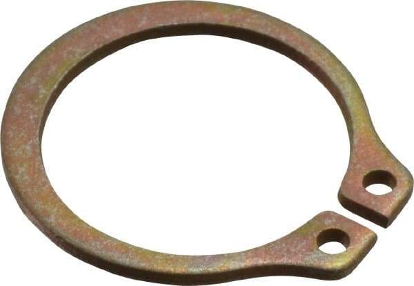 Rotor Clip - 0.53" Groove Diam, 9/16" Shaft Diam, Zinc Yellow Dichromate Steel, Snap External Retaining Rings - 0.039" Groove Width, 0.016" Groove Depth, 0.035" Ring Thickness, Grade 1060-1090 - Industrial Tool & Supply