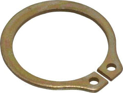 Rotor Clip - 0.559" Groove Diam, 19/32" Shaft Diam, Zinc Yellow Dichromate Steel, Snap External Retaining Rings - 0.039" Groove Width, 0.017" Groove Depth, 0.035" Ring Thickness, Grade 1060-1090 - Industrial Tool & Supply