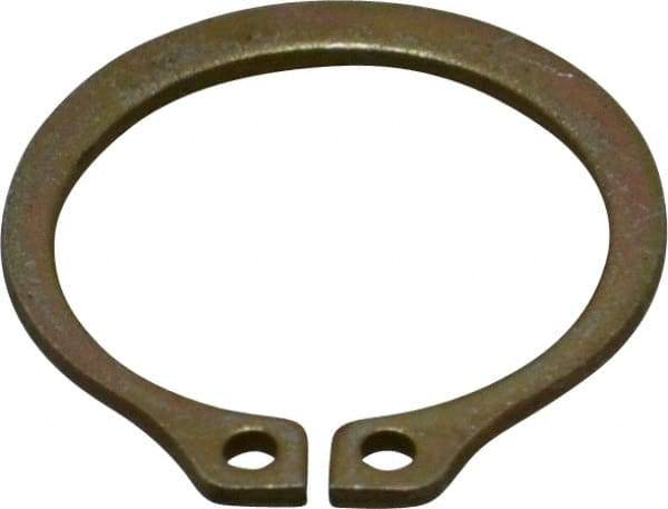 Rotor Clip - 0.588" Groove Diam, 5/8" Shaft Diam, Zinc Yellow Dichromate Steel, Snap External Retaining Rings - 0.039" Groove Width, 0.018" Groove Depth, 0.035" Ring Thickness, Grade 1060-1090 - Industrial Tool & Supply
