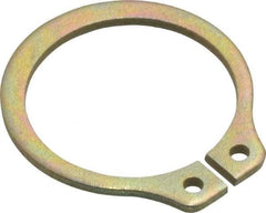 Rotor Clip - 0.646" Groove Diam, 11/16" Shaft Diam, Zinc Yellow Dichromate Steel, Snap External Retaining Rings - 0.046" Groove Width, 0.021" Groove Depth, 0.042" Ring Thickness, Grade 1060-1090 - Industrial Tool & Supply