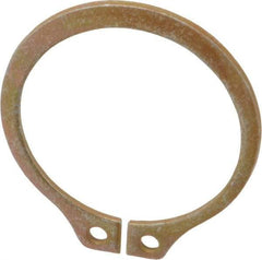 Rotor Clip - 1.059" Groove Diam, 1-1/8" Shaft Diam, Zinc Yellow Dichromate Steel, Snap External Retaining Rings - 0.056" Groove Width, 0.033" Groove Depth, 0.05" Ring Thickness, Grade 1060-1090 - Industrial Tool & Supply