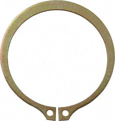 Rotor Clip - 2.239" Groove Diam, 2-3/8" Shaft Diam, Zinc Yellow Dichromate Steel, Snap External Retaining Rings - 0.086" Groove Width, 0.068" Groove Depth, 0.078" Ring Thickness, Grade 1060-1090 - Industrial Tool & Supply
