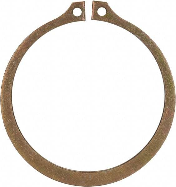 Rotor Clip - 2.36" Groove Diam, 2-1/2" Shaft Diam, Zinc Yellow Dichromate Steel, Snap External Retaining Rings - 0.086" Groove Width, 0.07" Groove Depth, 0.078" Ring Thickness, Grade 1060-1090 - Industrial Tool & Supply