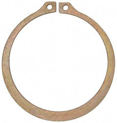 Rotor Clip - 2.481" Groove Diam, 2-5/8" Shaft Diam, Zinc Yellow Dichromate Steel, Snap External Retaining Rings - 0.086" Groove Width, 0.072" Groove Depth, 0.078" Ring Thickness, Grade 1060-1090 - Industrial Tool & Supply