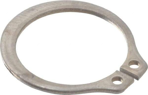 Rotor Clip - 0.559" Groove Diam, 19/32" Shaft Diam, Zinc-Plated Stainless Steel, Snap External Retaining Rings - 0.039" Groove Width, 0.017" Groove Depth, 0.035" Ring Thickness, Grade 15-7 Grade 632 - Industrial Tool & Supply