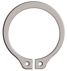 Rotor Clip - 0.382" Groove Diam, 13/32" Shaft Diam, Zinc-Plated Stainless Steel, Snap External Retaining Rings - 0.029" Groove Width, 0.012" Groove Depth, 0.025" Ring Thickness, Grade 15-7 Grade 632 - Industrial Tool & Supply