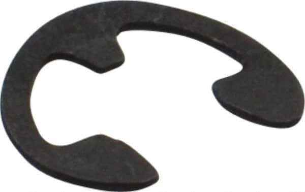 Rotor Clip - 0.147" Groove Diam, 3/16" Shaft Diam, Phosphate Steel, Bowed E Style External Retaining Rings - 0.03" Groove Width, 0.02" Groove Depth, 0.015" Ring Thickness, Grade 1060-1090 - Industrial Tool & Supply