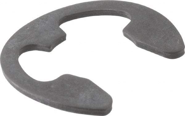 Rotor Clip - 0.396" Groove Diam, 1/2" Shaft Diam, Phosphate Steel, Bowed E Style External Retaining Rings - 0.073" Groove Width, 0.052" Groove Depth, 0.042" Ring Thickness, Grade 1060-1090 - Industrial Tool & Supply