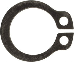 Rotor Clip - 9.6mm Groove Diam, 10mm Shaft Diam, Phosphate & Oil Steel, Snap External Retaining Rings - 1.1mm Groove Width, 0.2mm Groove Depth, 1mm Ring Thickness, Grade 1060-1090 - Industrial Tool & Supply