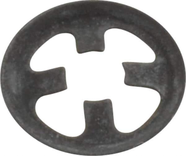Rotor Clip - 1/8" Shaft Diam, Phosphate Steel, Self Locking External Retaining Rings - 0.01" Ring Thickness, Grade 1060-1090 - Industrial Tool & Supply