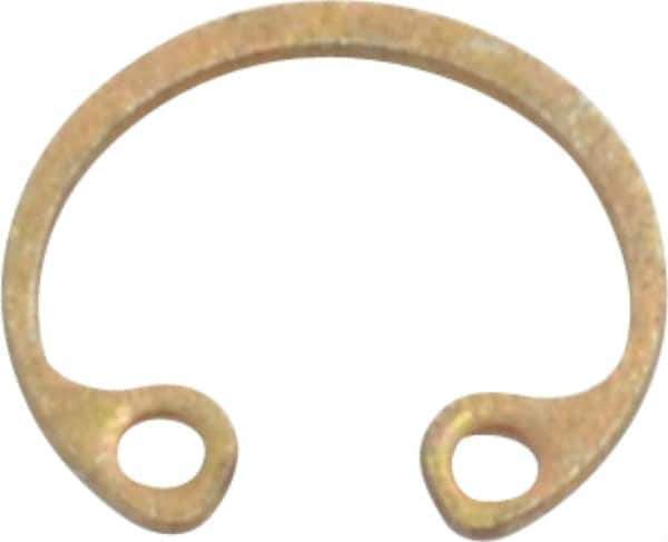 Rotor Clip - 0.015" Thick, Zinc Yellow Dichromate Finish, Steel Snap Internal Retaining Ring - 0.02" Groove Width, 0.009" Groove Depth, 0.268" Groove Diam, Grade 1060-1090 - Industrial Tool & Supply