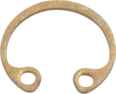 Rotor Clip - 0.015" Thick, Zinc Yellow Dichromate Finish, Steel Snap Internal Retaining Ring - 0.02" Groove Width, 0.009" Groove Depth, 0.268" Groove Diam, Grade 1060-1090 - Industrial Tool & Supply