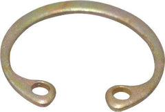 Rotor Clip - 0.015" Thick, Zinc Yellow Dichromate Finish, Steel Snap Internal Retaining Ring - 0.02" Groove Width, 0.009" Groove Depth, 0.33" Groove Diam, Grade 1060-1090 - Industrial Tool & Supply