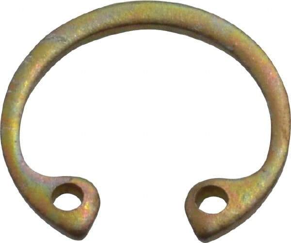 Rotor Clip - 0.035" Thick, Zinc Yellow Dichromate Finish, Steel Snap Internal Retaining Ring - 0.039" Groove Width, 0.015" Groove Depth, 0.53" Groove Diam, Grade 1060-1090 - Industrial Tool & Supply