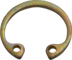 Rotor Clip - 0.035" Thick, Zinc Yellow Dichromate Finish, Steel Snap Internal Retaining Ring - 0.039" Groove Width, 0.015" Groove Depth, 0.53" Groove Diam, Grade 1060-1090 - Industrial Tool & Supply