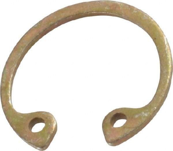 Rotor Clip - 0.035" Thick, Zinc Yellow Dichromate Finish, Steel Snap Internal Retaining Ring - 0.039" Groove Width, 0.017" Groove Depth, 0.596" Groove Diam, Grade 1060-1090 - Industrial Tool & Supply