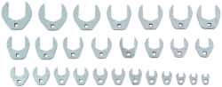 Proto - 27 Piece 3/8" Drive Open End Crowfoot Wrench Set - 3/8 to 2" - Industrial Tool & Supply