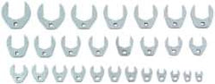 Proto - 27 Piece 3/8" Drive Open End Crowfoot Wrench Set - 3/8 to 2" - Industrial Tool & Supply
