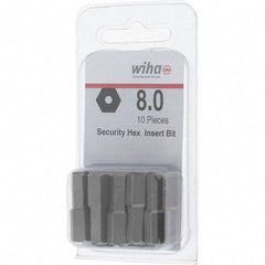 Wiha - 8mm Hex Screwdriver Bit - 1/4" Drive, 1" OAL - Industrial Tool & Supply