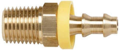 Coilhose Pneumatics - 1/2" ID 1/2 NPT Barbed Push On Male Connector - Brass - Industrial Tool & Supply
