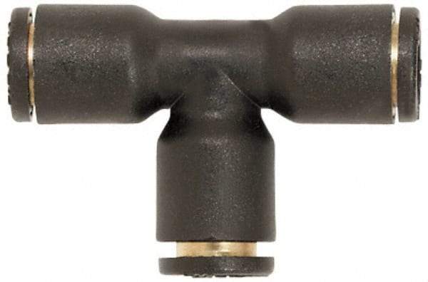 Coilhose Pneumatics - 1/4" OD, Glass Reinforced Nylon Push-to-Connect Union Tee - 225 Max psi, Tube to Tube - Industrial Tool & Supply