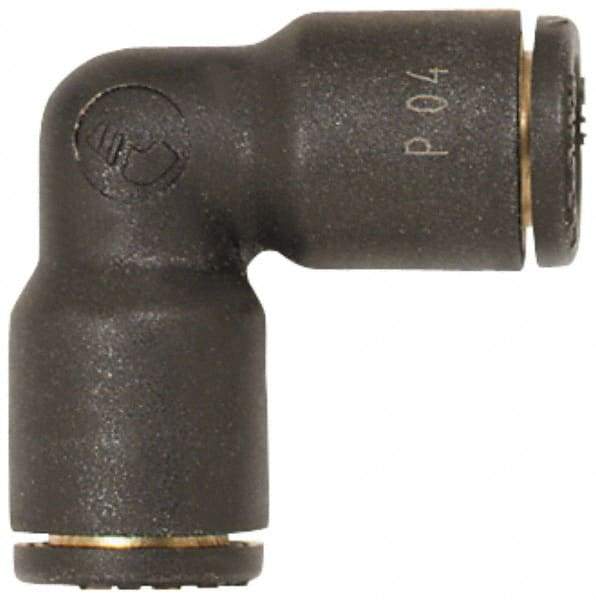 Coilhose Pneumatics - 1/2" OD, Glass Reinforced Nylon Push-to-Connect Union Elbow - 225 Max psi, Black - Industrial Tool & Supply
