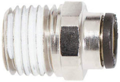 Coilhose Pneumatics - 1/4" OD, 1/4 NPT, Glass Reinforced Nylon/Nickel Plated Brass Push-to-Connect Male Connector - 225 Max psi, Tube to Male NPT - Industrial Tool & Supply
