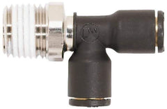 Coilhose Pneumatics - 5/32" OD, 1/8 NPT, Glass Reinforced Nylon/Nickel Plated Brass Push-to-Connect Male Swivel Run Tee - 225 Max psi - Industrial Tool & Supply