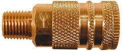 Coilhose Pneumatics - 1/8 Male NPT Industrial/Acme Pneumatic Hose Coupler (Six Ball) - Brass, 1/4" Body Diam - Industrial Tool & Supply