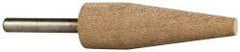 Cratex - 3/4" Head Diam x 2-1/2" Thickness, A1, Cone End, Aluminum Oxide Mounted Point - Fine Grade, 120 Grit, 13,120 RPM - Industrial Tool & Supply