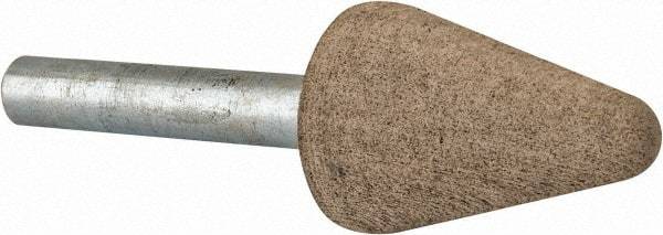 Cratex - 3/4" Head Diam x 1-1/8" Thickness, A5, Tree End, Aluminum Oxide Mounted Point - Fine Grade, 120 Grit, 27,000 RPM - Industrial Tool & Supply