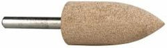 Cratex - 7/8" Head Diam x 2" Thickness, A11, Pointed Tree End, Aluminum Oxide Mounted Point - Medium Grade, 80 Grit, 12,000 RPM - Industrial Tool & Supply
