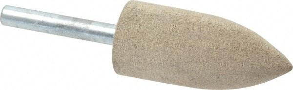 Cratex - 7/8" Head Diam x 2" Thickness, A11, Pointed Tree End, Aluminum Oxide Mounted Point - Fine Grade, 120 Grit, 12,000 RPM - Industrial Tool & Supply