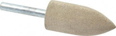 Cratex - 7/8" Head Diam x 2" Thickness, A11, Pointed Tree End, Aluminum Oxide Mounted Point - Fine Grade, 120 Grit, 12,000 RPM - Industrial Tool & Supply