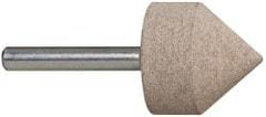 Cratex - 1-1/8" Head Diam x 1-1/8" Thickness, A13, Pointed Cylinder End, Aluminum Oxide Mounted Point - Medium Grade, 80 Grit, 25,500 RPM - Industrial Tool & Supply