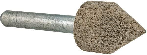 Cratex - 11/16" Head Diam x 7/8" Thickness, A14, Pointed Cylinder End, Aluminum Oxide Mounted Point - Medium Grade, 80 Grit, 30,750 RPM - Industrial Tool & Supply