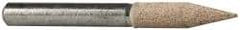 Cratex - 1/4" Head Diam x 1-1/16" Thickness, A15, Pointed Cylinder End, Aluminum Oxide Mounted Point - Medium Grade, 80 Grit, 34,500 RPM - Industrial Tool & Supply