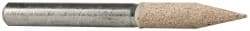 Cratex - 1/4" Head Diam x 1-1/16" Thickness, A15, Pointed Cylinder End, Aluminum Oxide Mounted Point - Fine Grade, 120 Grit, 34,500 RPM - Industrial Tool & Supply