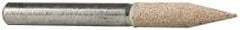 Cratex - 1/4" Head Diam x 1-1/16" Thickness, A15, Pointed Cylinder End, Aluminum Oxide Mounted Point - Fine Grade, 120 Grit, 34,500 RPM - Industrial Tool & Supply