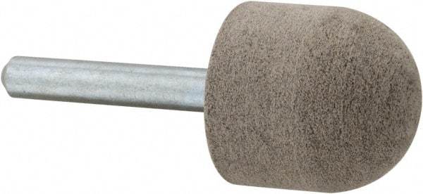 Cratex - 1" Head Diam x 1" Thickness, A21, Ball Nose End, Aluminum Oxide Mounted Point - Medium Grade, 80 Grit, 21,000 RPM - Industrial Tool & Supply