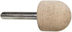 Cratex - 1" Head Diam x 1" Thickness, A21, Ball Nose End, Aluminum Oxide Mounted Point - Fine Grade, 120 Grit, 21,000 RPM - Industrial Tool & Supply