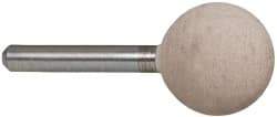 Cratex - 1" Head Diam x 1" Thickness, A25, Ball End, Aluminum Oxide Mounted Point - Fine Grade, 120 Grit, 22,120 RPM - Industrial Tool & Supply