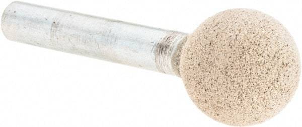 Cratex - 5/8" Head Diam x 5/8" Thickness, A26, Ball End, Aluminum Oxide Mounted Point - Medium Grade, 80 Grit, 35,250 RPM - Industrial Tool & Supply