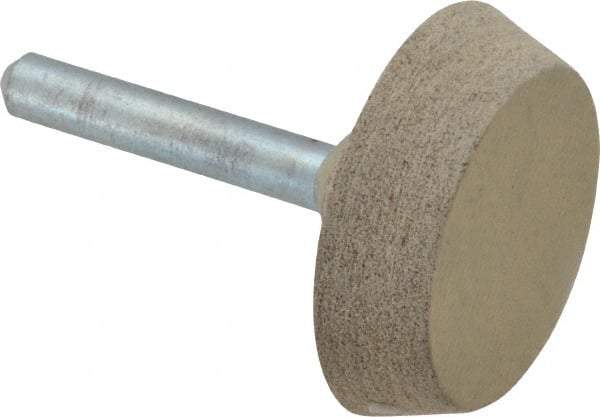 Cratex - 1-1/2" Head Diam x 3/8" Thickness, A34, Flat Cone End, Aluminum Oxide Mounted Point - Medium Grade, 80 Grit, 25,470 RPM - Industrial Tool & Supply