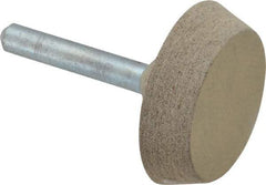 Cratex - 1-1/2" Head Diam x 3/8" Thickness, A34, Flat Cone End, Aluminum Oxide Mounted Point - Medium Grade, 80 Grit, 25,470 RPM - Industrial Tool & Supply