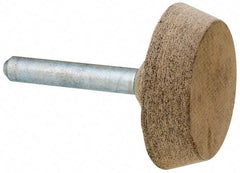 Cratex - 1-1/2" Head Diam x 3/8" Thickness, A34, Flat Cone End, Aluminum Oxide Mounted Point - Fine Grade, 120 Grit, 25,470 RPM - Industrial Tool & Supply